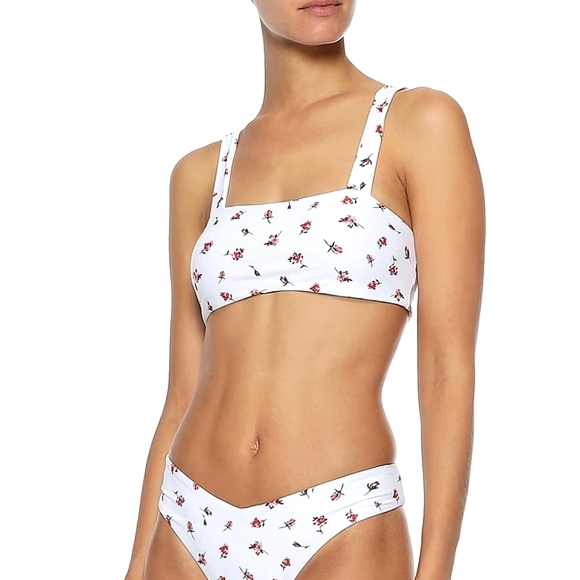 ONIA We Wore What Rosy Bikini Top Rosebud White Size Large NWT